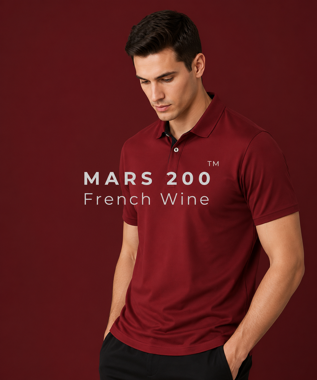 Mars 200 French Wine Polo Shirt Elegant short-sleeve polo in rich wine color