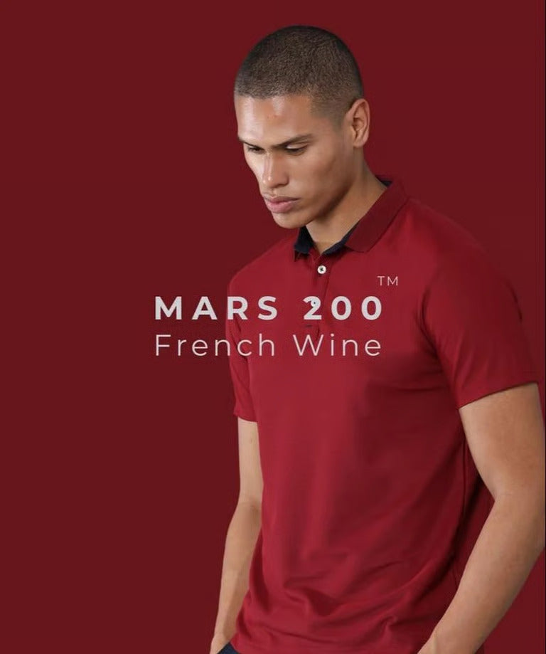 Mars 200 French Wine Polo Shirt Elegant short-sleeve polo in rich wine color