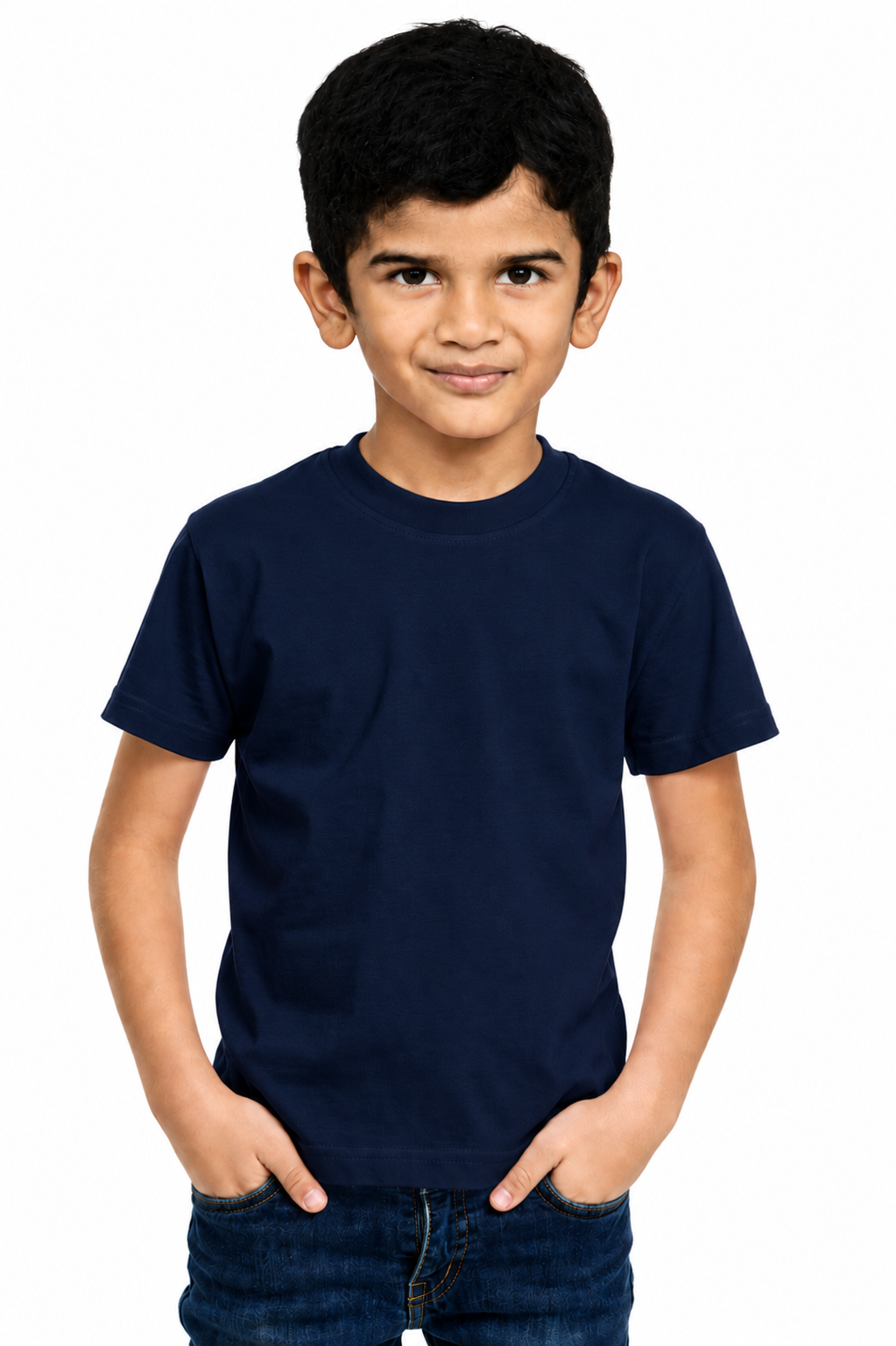 Kids Plain Round Neck T-Shirt Combo Pack of 5 PCS