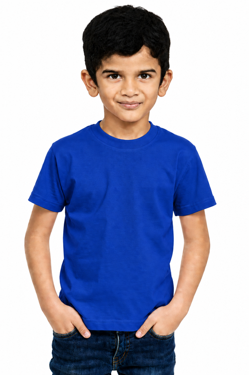 Kids Plain Round Neck T-Shirt Combo Pack of 5 PCS