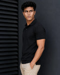 Black Mercerized Polo T-Shirt 260 GSM