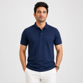 Navy Blue Poly Cotton Polo T-Shirt 60% Cotton 40% Polyester