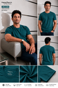 Men's Plain Petrol Green  Round Neck T-Shirt 180 GSM Combed Cotton