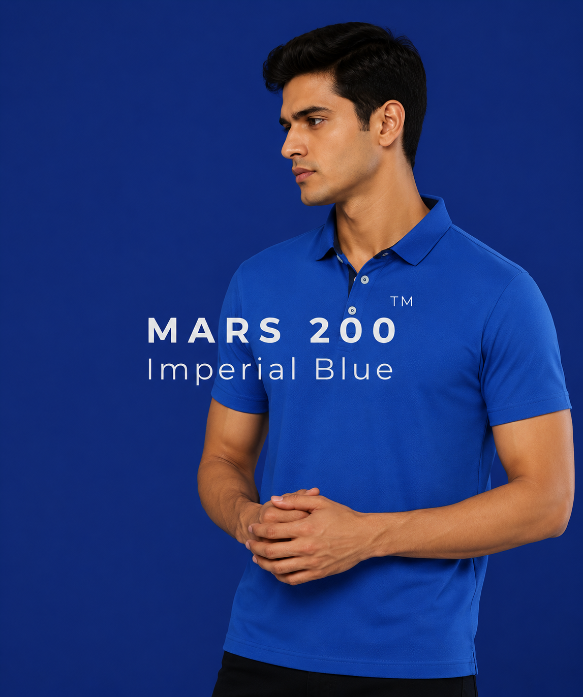 Mars 200 Royal Polo Shirt Elegant short-sleeve polo in royal blue