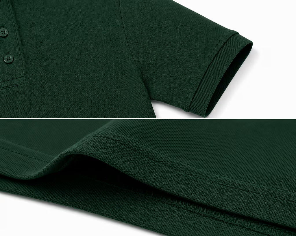 Bottle Green 280 GSM polo T-shirt, detail view