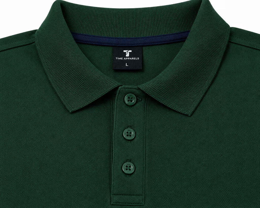 Bottle Green 280 GSM polo T-shirt, front view