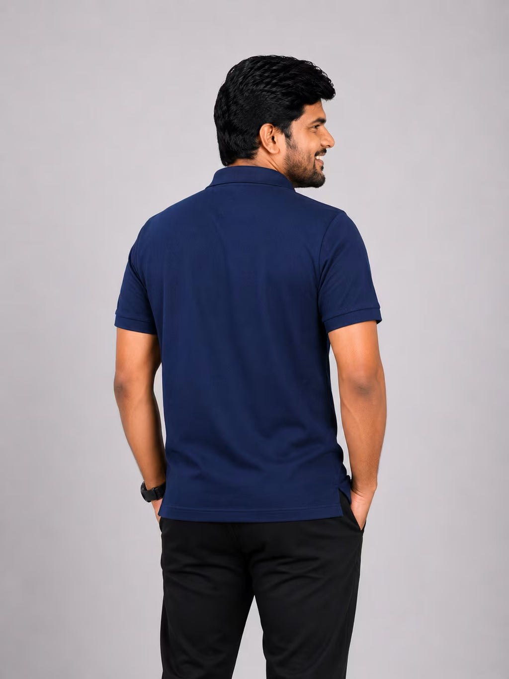 Navy Mercerized Polo T-Shirt 260 GSM