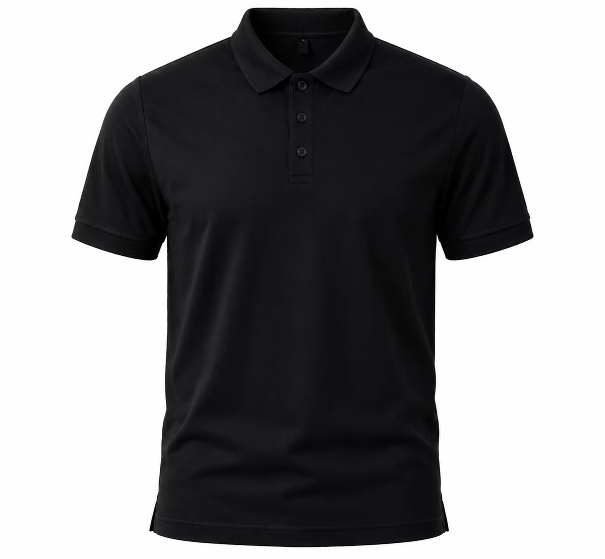 Premium 280 GSM Jet Black Polo T-Shirt back view