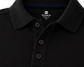 Premium 280 GSM Jet Black Polo T-Shirt front view