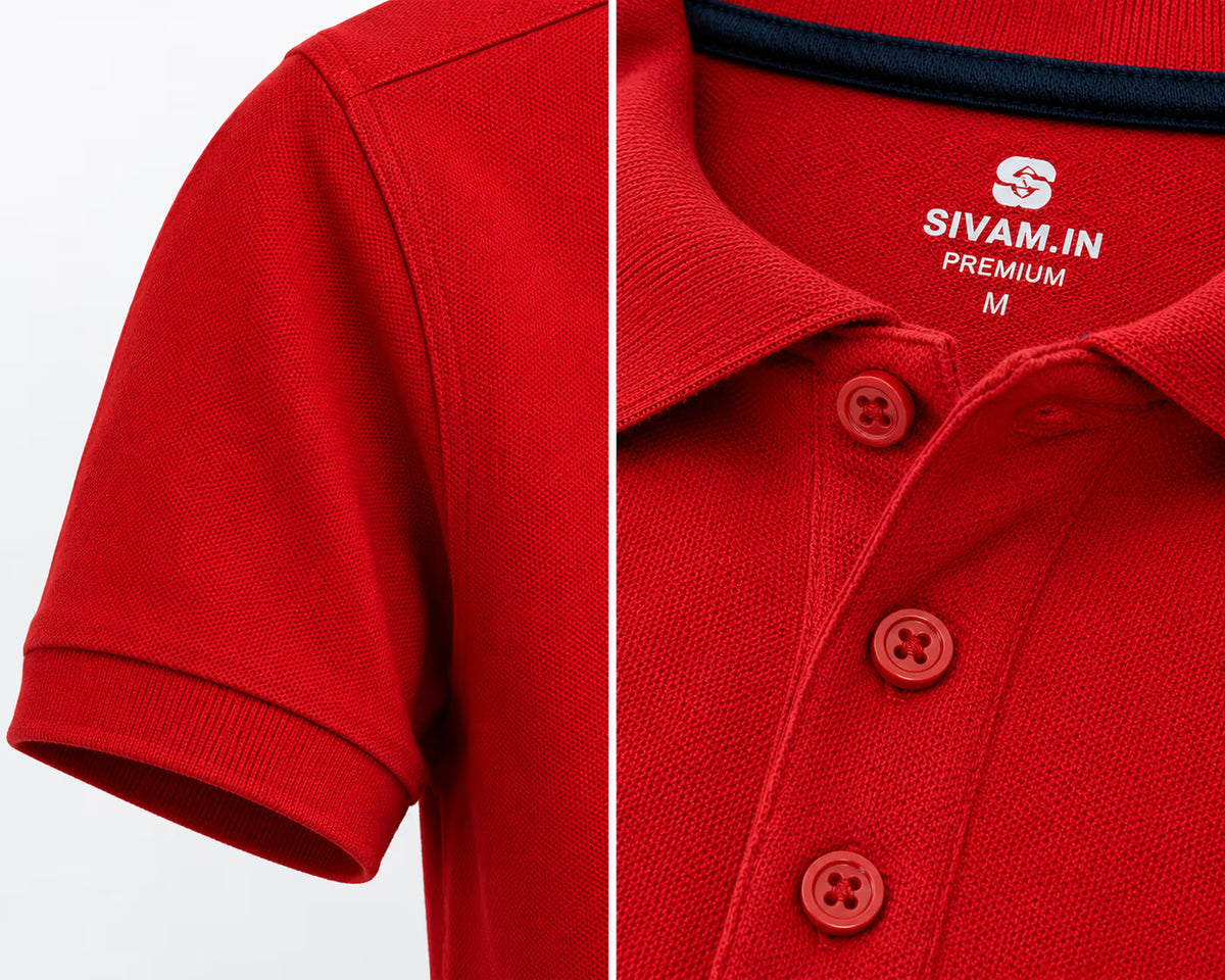 Red 280 GSM polo T-shirt, product view