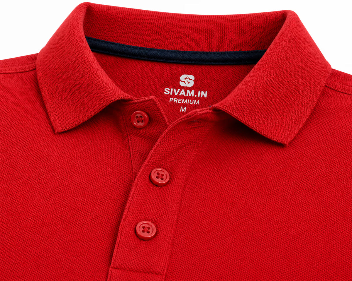 Red 280 GSM polo T-shirt, product view