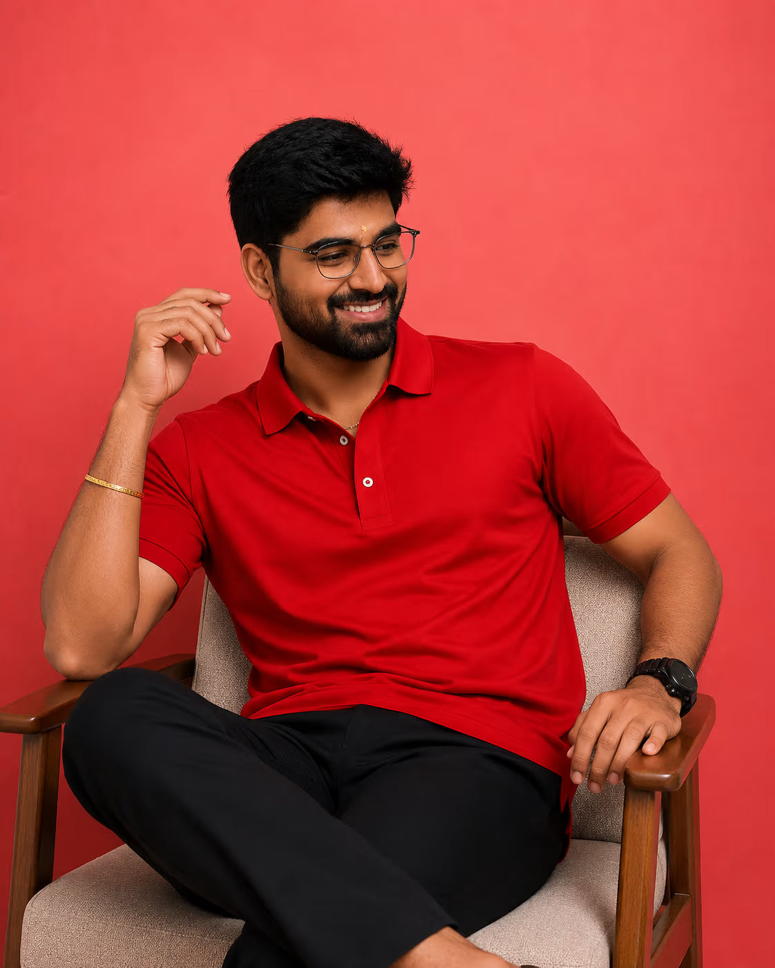 Red Mercerized Polo T-Shirt 260 GSM