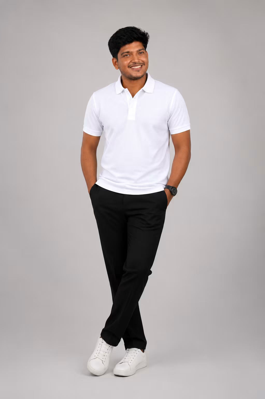 White Mercerized Polo T-Shirt 260 GSM