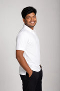 White Mercerized Polo T-Shirt 260 GSM